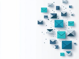 Leinwandbilder - An email icon clipart, internet communication element, vector illustration, blue and grey, isolated on white background