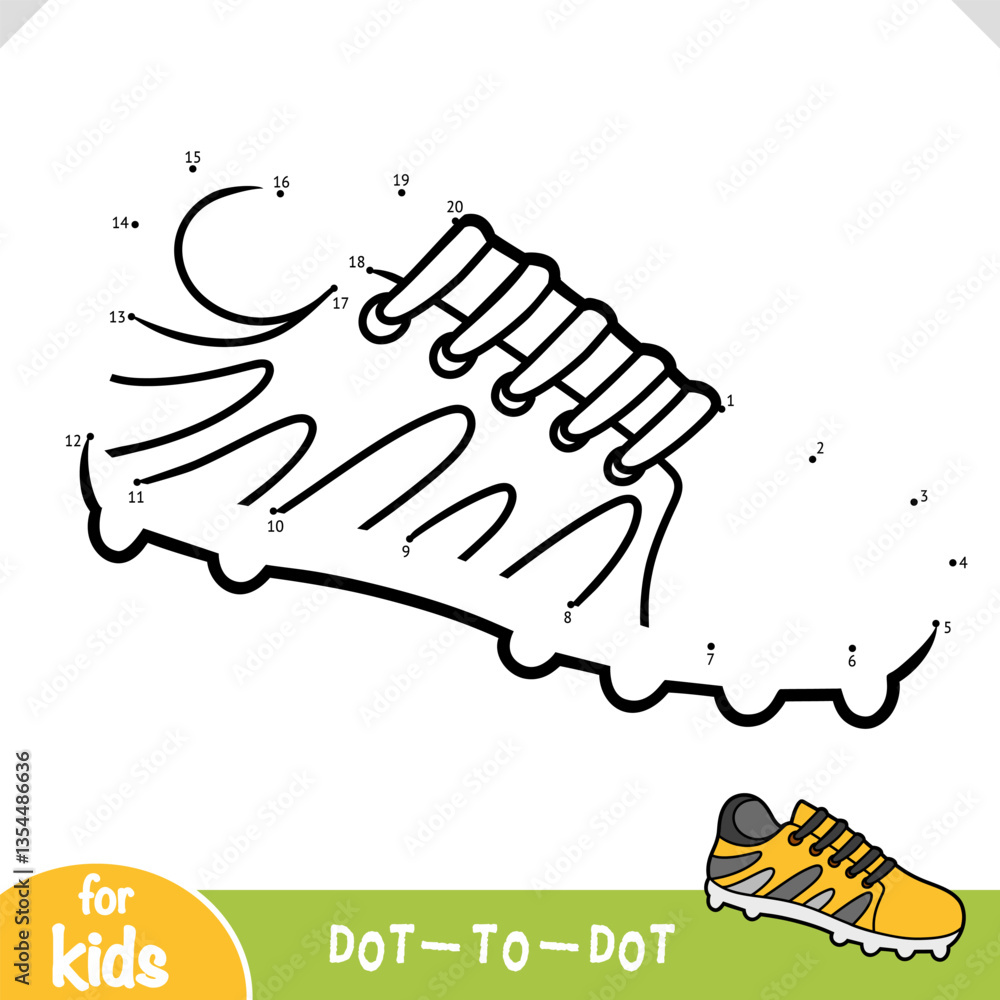Numbers game, education dot to dot game for kids, Football boot Stock ...