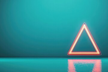 Wall Mural - animation of triangle glowing on blue background