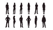 © stockbyazan - Vector Silhouettes of Men and Women - Standing Business Group Illustration