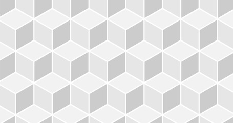 Seamless pattern of white cubes on a gray background. Vector illustration