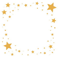 Wall Mural - Gold stars border on white background