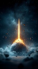 Wall Mural - planet explosion in space