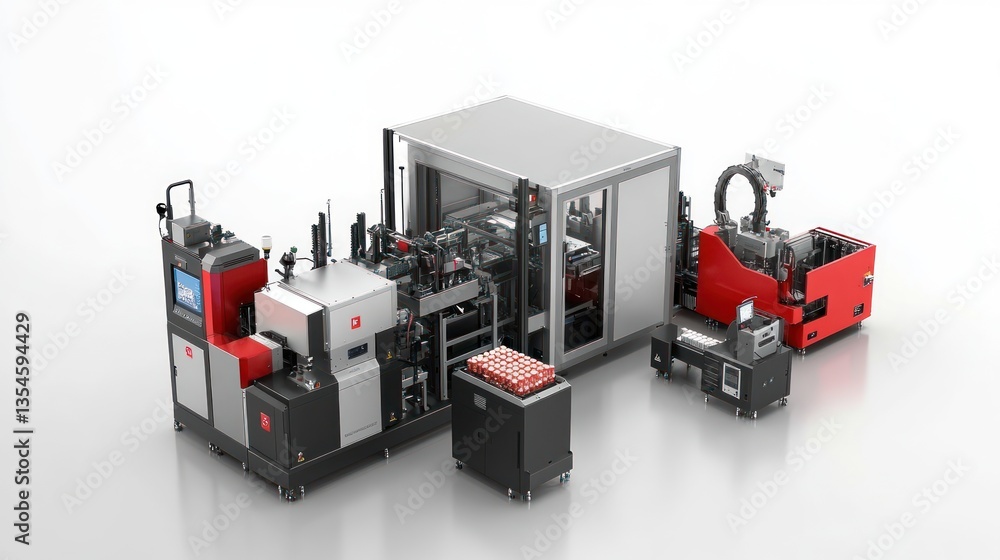 Automated Packaging System for Cans and Containers Stock Illustration ...