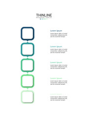 Wall Mural - 5 elements placed in vertical row. concept of 5 successive steps of project development process. fla