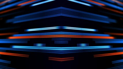 Wall Mural - neon pixel grid - 4k abstract data stream video loop on dark background