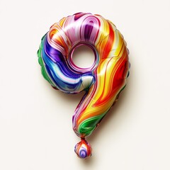 Poster - balloon shape number '9' on white background