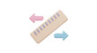 © Gabriel - Isolated Pastel Measuring Ruler with Pink and Blue Arrows