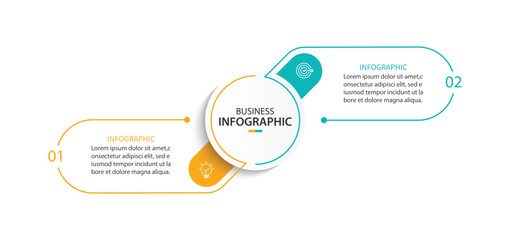 Poster - Business infographics. Infographics with 2 steps or options