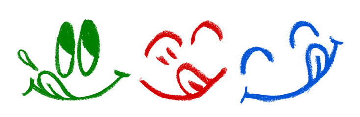 Wall Mural - yummy smiley face crayon chalk drawing png transparent
