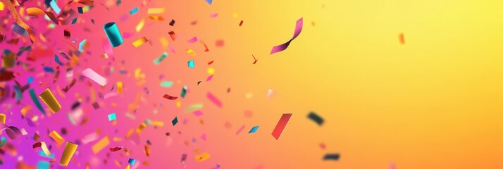 Poster - Vibrant celebration background with layered confetti and festive lighting for joyful occasions and parties