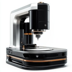 Aufkleber - Precision Machining Tool: Sleek Design of CNC Milling Machine with Black, Silver, and Gold Accents for Modern Manufacturing