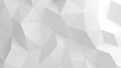 minimalist white abstract background geometric low poly 3d animation loop. Can be used to represent a modern backdrop, contemporary futuristic art or surface mosaic non distracting