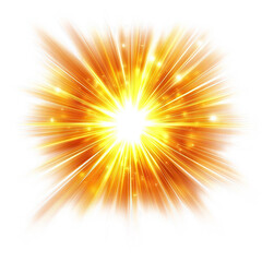 Wall Mural - Luminous Starburst Explosion with Golden Rays and Shimmering White Edges on Black