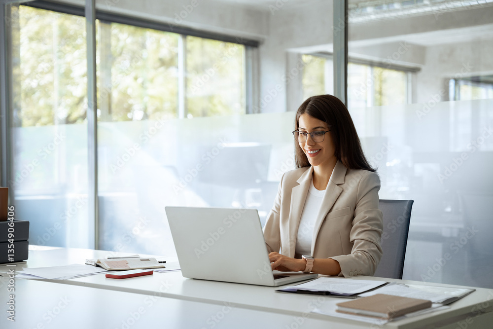 Young professional it specialist latin hispanic business lady working ...