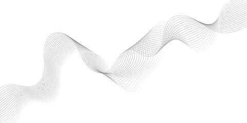 Leinwandbilder - Abstract grey, white smooth element swoosh speed wave modern stream background. Wave with lines created using blend tool. Abstract frequency sound wave lines and twisted curve lines background.	