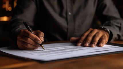 Aufkleber - Close-up of hands signing document.
