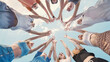 © Довидович Михаил - School friends joining hands in a circle, representing their close knit bond and unity
