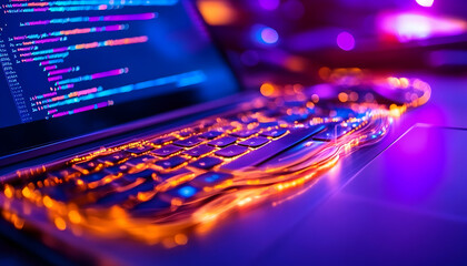 Laptop Coding Night Glow