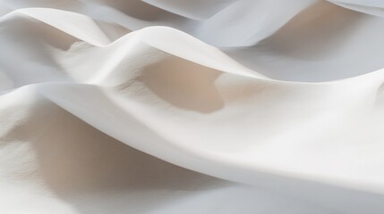 Leinwandbilder - Soft beige fabric drapes elegantly showing waves and folds of texture in natural light : Generative AI