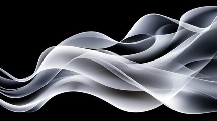 Wall Mural - a black and white abstract background with wavy lines