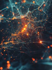 Wall Mural - worldwide network connection, digital art illustration, generative ai