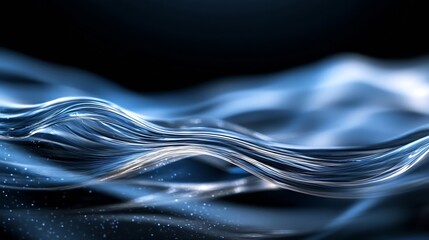 Poster - Beautiful Abstract Flowing Water Waves in Blue Tones Creating a Calm Atmosphere : Generative AI