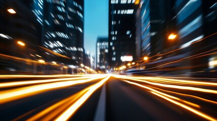 Poster - Dynamic motion blur of city traffic lights creating a vibrant streaks effect at night : Generative AI