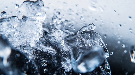 Leinwandbilder - Close up of water droplets creating splashes and bubbles for a stunning visual effect : Generative AI