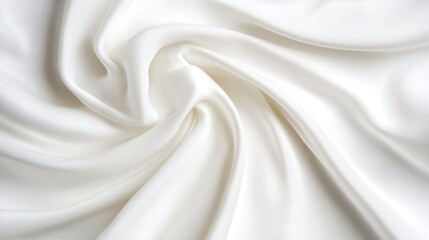 Poster - Elegant white fabric with soft folds creating a smooth texture and luxurious appearance for fashion or design : Generative AI
