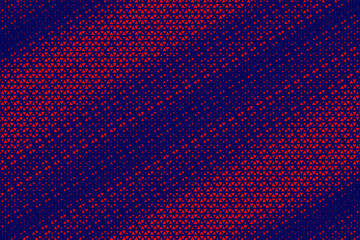 Fototapete - Abstract background with red triangle dots. Triangle liner halftone geometric background. Halftone triangular retro 80s pattern. Minimal style retro dynamic wallpaper.	