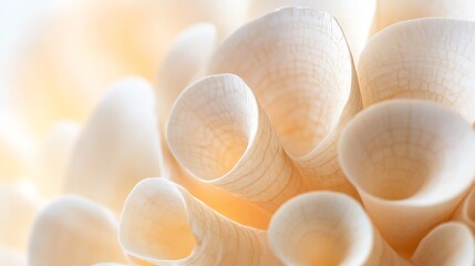 Aufkleber - Closeup view of intricate white wooden spirals creating a delicate and beautiful natural design : Generative AI