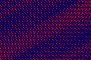 Fototapete - Triangular Halftone Texture Retrowave Vector Geometric Technology Abstract Background. Half Tone Triangles Retro Colored Pattern. Minimal 80s Style Dynamic Tech Structure Wallpaper