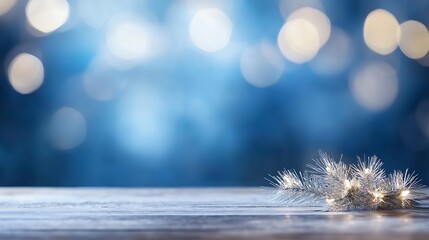 Fototapete - Shimmering Decorative Branches with Lights Creating a Cozy Winter Atmosphere : Generative AI