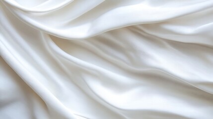 Poster - Elegant smooth white silk fabric draped gracefully reflecting light creating an airy and luxurious feel : Generative AI
