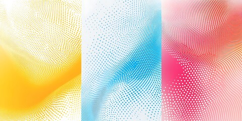 Wall Mural - abstract halftone white background set in three colors.