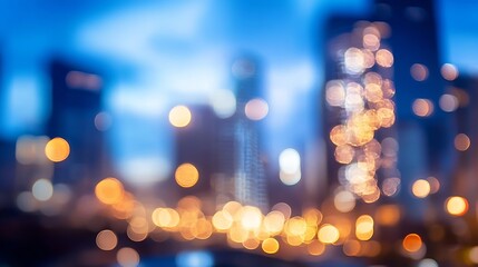 Aufkleber - Abstract city lights in soft focus creating a dreamy night atmosphere with blurred bokeh effect : Generative AI