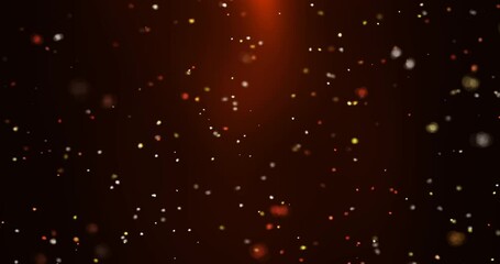 Wall Mural - rising sparkling particles in orange light. abstract animation.