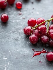 Poster - Fresh red currants on a dark background highlighting natural beauty and freshness : Generative AI