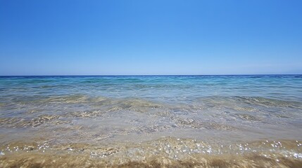 Aufkleber - Vivid sea view with clear blue water and gentle waves in a sunny coastal environment : Generative AI