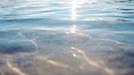 Poster - Gentle Ripples of Sunlight Dancing on the Surface of Clear Water During Daylight : Generative AI