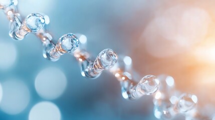 Aufkleber - Close up view of transparent water droplets beautifully suspended in captivating bokeh background : Generative AI