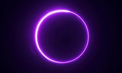 Wall Mural - render neon circle rotation of frame with shining effects on dark background. video animation empty 