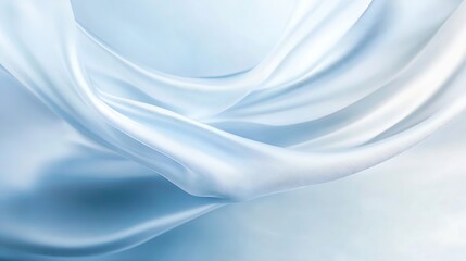 Poster - Soft Blue Silky Fabric Draped Gracefully Creating a Gentle and Calm Atmosphere : Generative AI