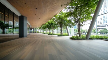 Aufkleber - Contemporary indoor space featuring lush greenery and ample natural light : Generative AI