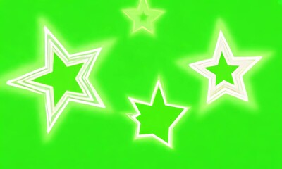 Wall Mural - sparkling star 2d alpha channel green screen. vector, doodles style stars blinking effects
