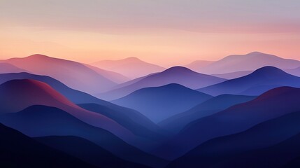 Wall Mural - a bird sits atop a hill overlooking a sunset mountain range