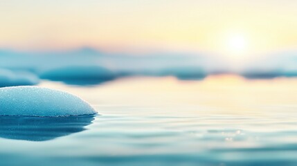 Wall Mural - a flotilla of icebergs glistening against a cerulean sky