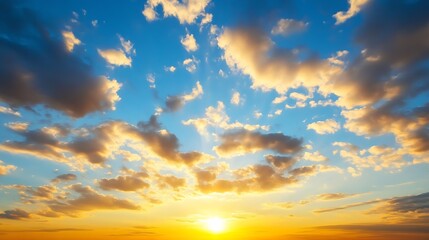Aufkleber - Stunning sunset sky with colorful clouds painted over a peaceful evening horizon : Generative AI