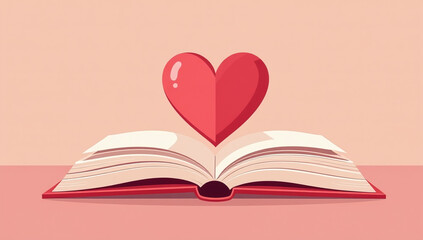 set icons featuring heart shape line design included open book layout